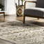 Tapis tribal beige / brun pour le salon, la cuisine et la salle à manger-1756989087