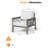 Outdoor Aluminum Armchair with Open Frame Design and Deep Seating Cushion, Patio Lounge Chair for Backyard, Deck and Balcony, Limed Oak