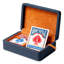 Boîte de jeu The Ridge incluant deux jeux de cartes en cuir bleu