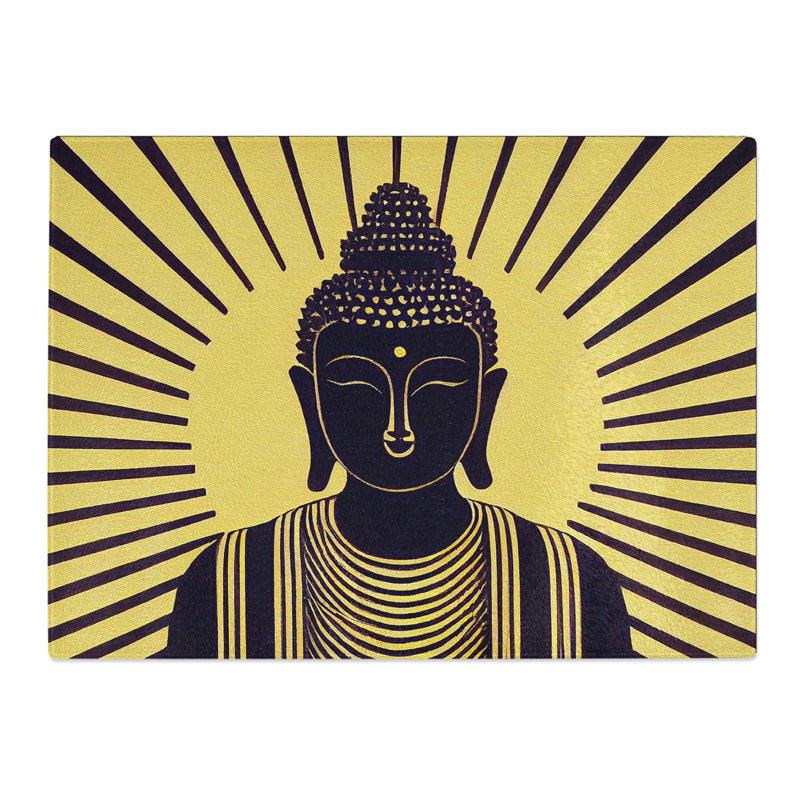 Magnetic Buddha  Glass Chopping Board