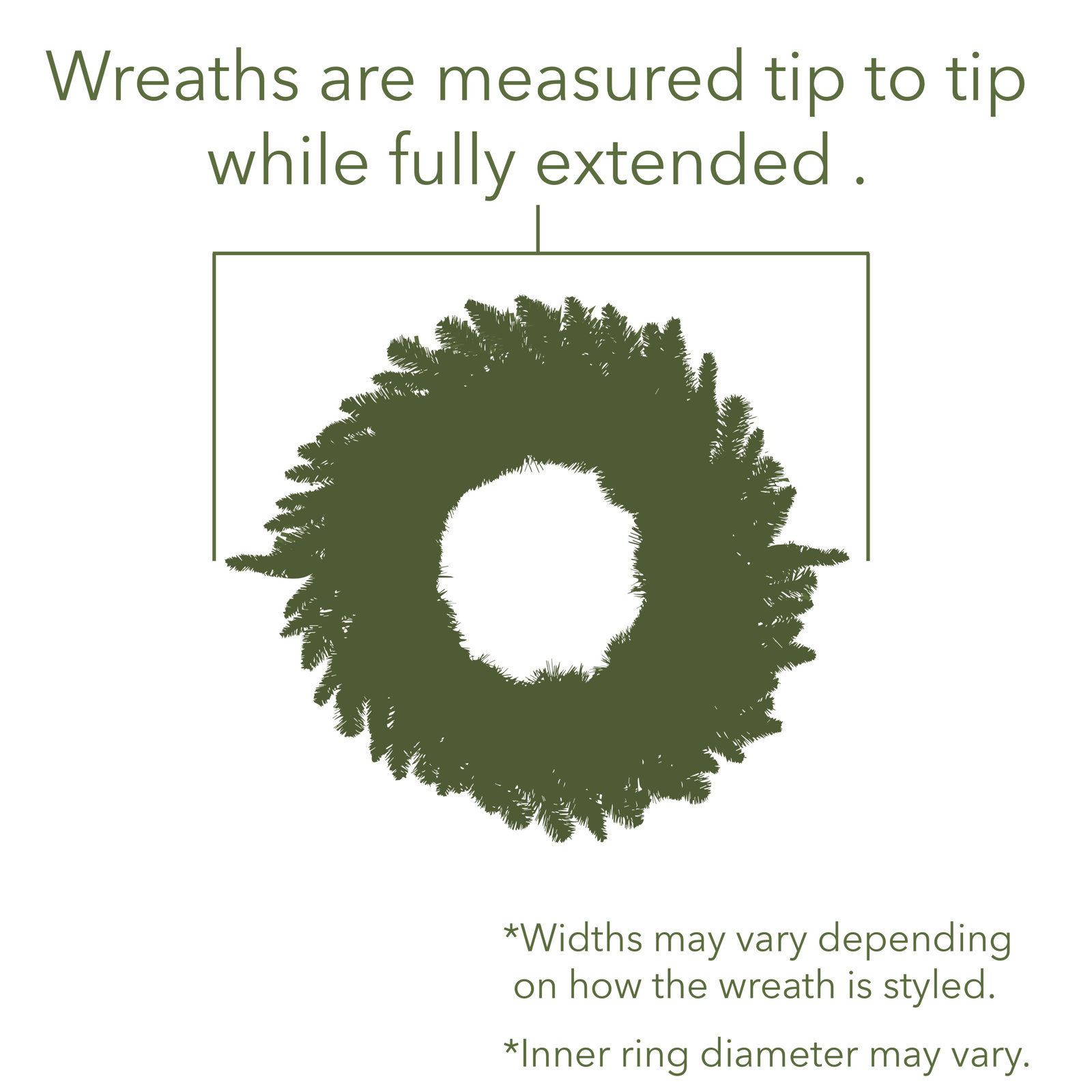 Allensworth Artificial Camdon Fir Wreath, 42" H x 42" W x 3" D