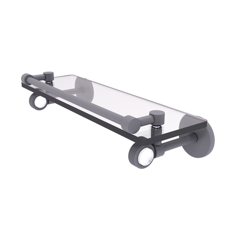 Tablette murale en verre Margolis, Gris mat, H 3,75 po x l 22 po x P 5,65 po