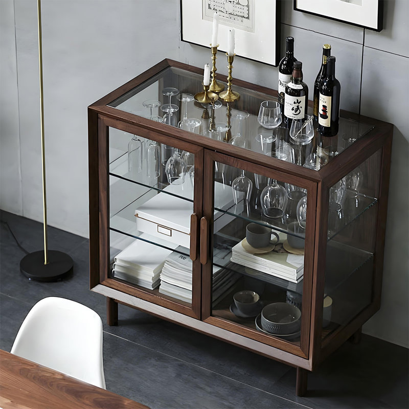Table basse de 39,37 po de style japonais en bois massif brun
