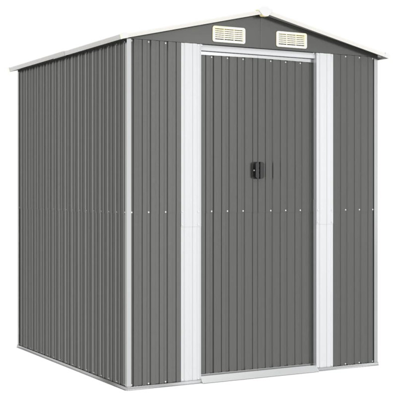 Remise de rangement en acier, 75,6 po x 75,2 po x 87,8 po, gris