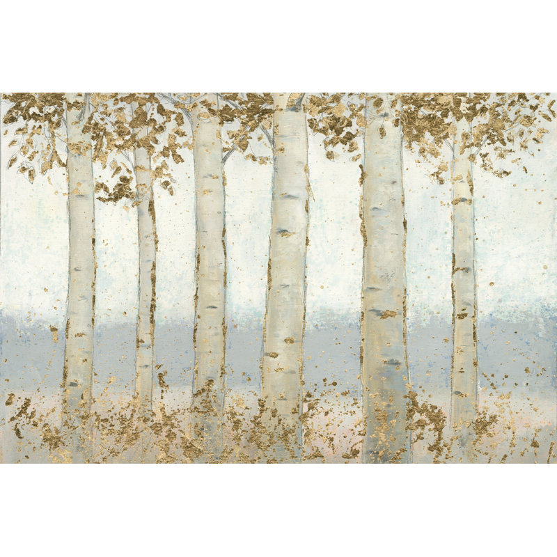 Magnificent Birch Grove Crop by James Wiens - Wrapped Canvas Painting, 20cm H x 30cm W