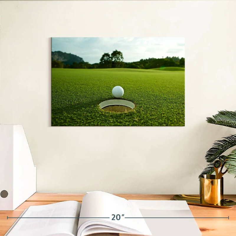 Sireci Golf Ball Near Hole, 8" H x 12" W