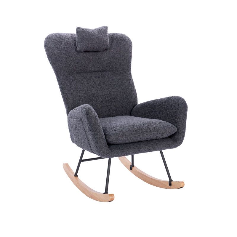 Chaise berçante rembourrée Teddy (Teddy), Gris foncé
