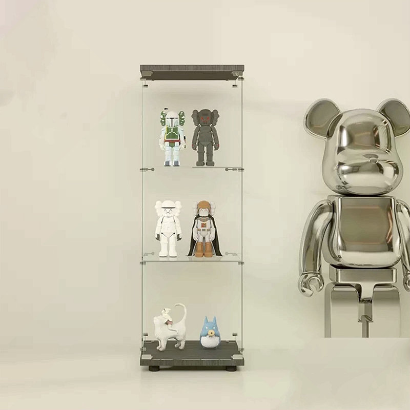 Vitrine à une porte avec 3 tablettes, Noir