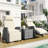 U_Style Outdoor Rattan Two-Person Combination With Coffee Table, Adjustable, Suitable For Courtyard, Swimming Pool, Balcony-1349536773