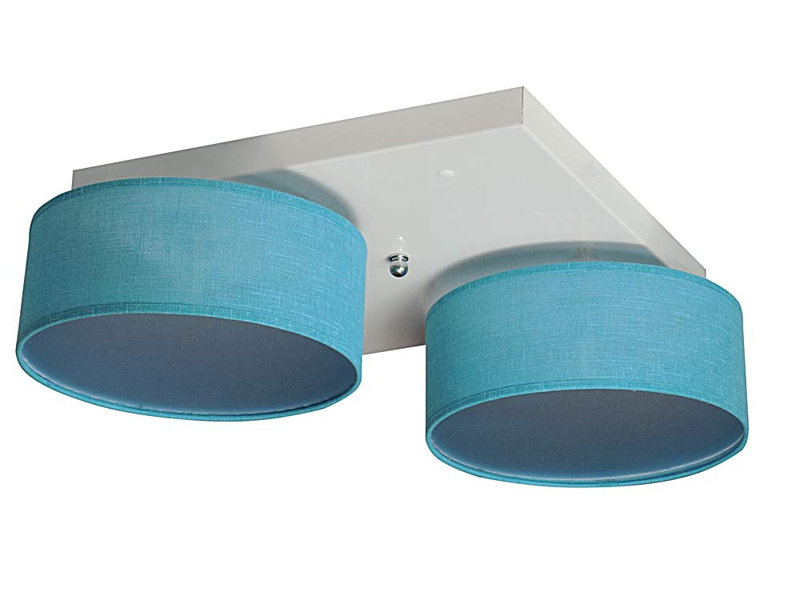 Pulley Fabric Semi Flush Mount, Turquoise