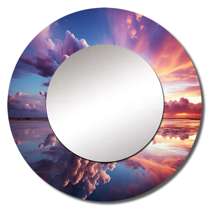 Peach Sky Photo Transcendent Twilight - miroir mural nautique et plage, 29 po x 29 po