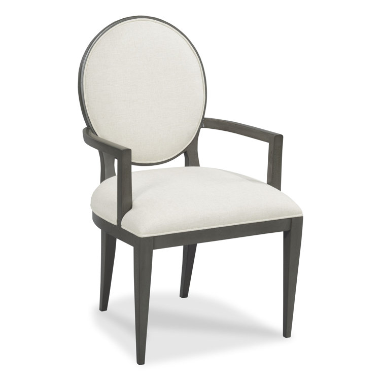 Ava Upholstered King Louis Back Arm Chair in Almond Buff