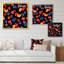 Motif de fleurs colorées, art mural sur toile-574128154-574128155