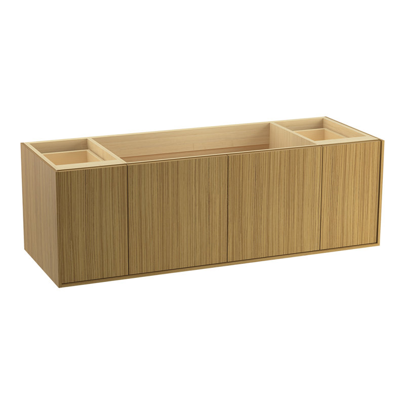 Meuble-lavabo Â« Jute Â» de 152 cm (60 po) avec 2 portes et 2 tiroirs (meuble-lavabo seul), Velours côtelé teck