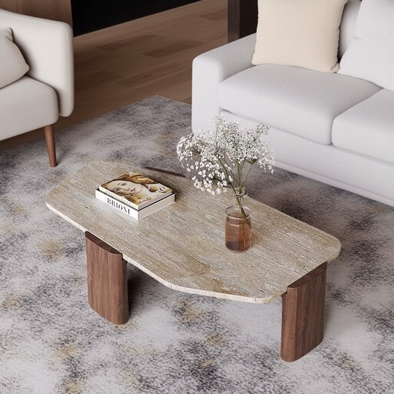 Table basse Modern, Brun, H 13,78 po x L 51,18 po x l 28,35 po