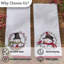  Ensemble de 2 torchons bonhomme de neige et couronne de pin-1150486470
