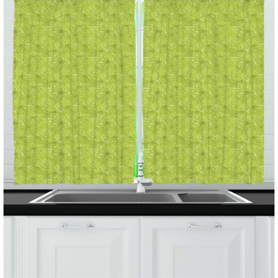 Floral Ruffled Kitchen Curtain