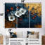«White and Blue Poppies Venetian Vibrance I», ensemble d'art mural coquelicots-107184002-107183998