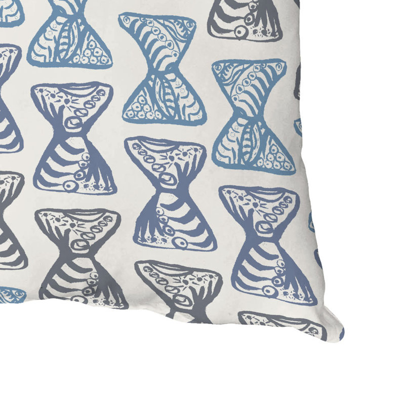Housse de coussin carré et insert, 20 po X 20 po, Bleu, Géomatique 1