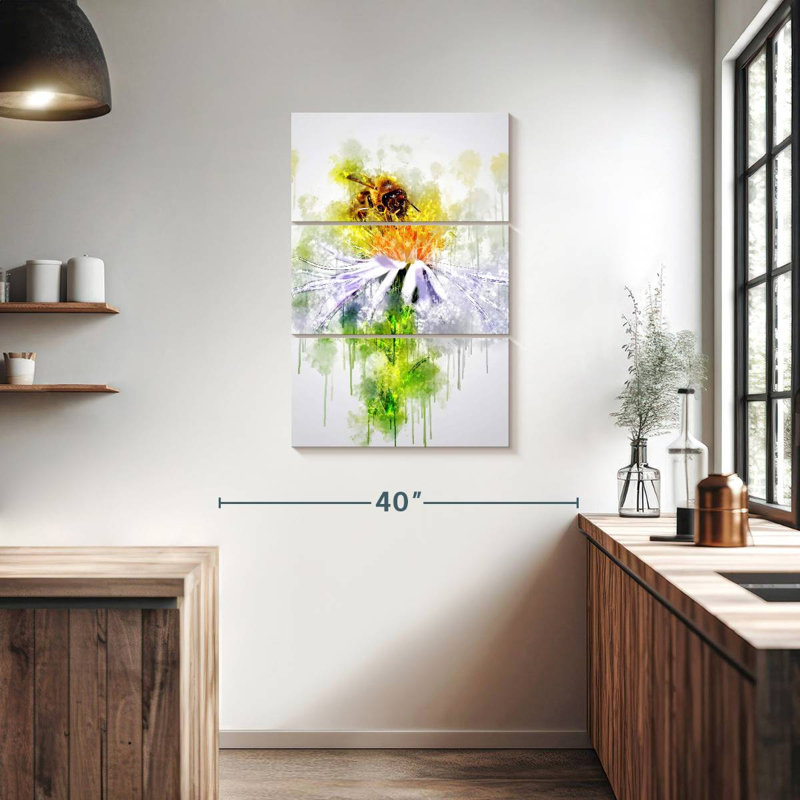 Brampt Honeybee On Flower, 38" H x 24" W