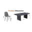 Table multifonctionnelle à 8 places: table de 78,7 po x 39,4 po avec plateau de 3,5 po d'épaisseur et chaises en coton respirant gris foncé en lin doux-118928655