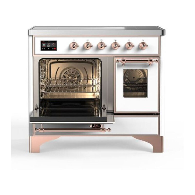 Majestic II 40" Freestanding Induction Range, White/Copper