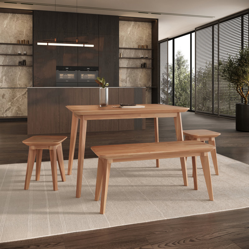 Dantzler solid wood dining table, H75 x L75 x W50cm, Beech Heartwood