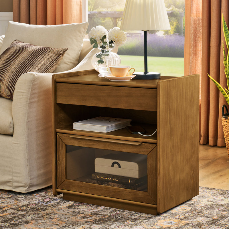 Table de bout Mid Century, Brun