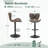 Set of 2 Outdoor Bar Stools with Backrest, All-Weather Teslin Adjustable Height Swivel Counter Chairs, Matte Black Base, Waterproof Cover Included for Patio, Poolside & Garden-1819249350