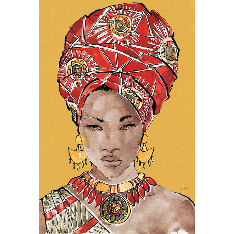 African Flair IV Earthy by Anne Tavoletti - Wrapped Canvas Painting, 30cm H x 20cm W x 3.8cm D
