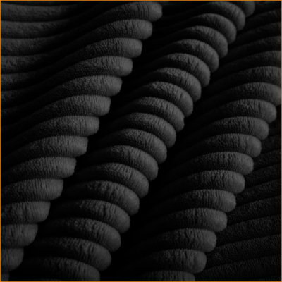 Canapés modulaires pour le salon, canapé modulaire en U à 4 places avec repose-pieds de rangement et amp; 4 coussins de taille | Noir | Velours côtelé