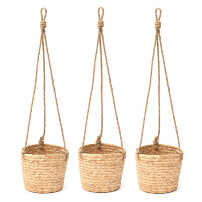 Pot à fleurs suspendu en fibre naturelle