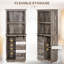 Freestanding Rustic Kitchen Buffet With Hutch, Sliding Barn Door, Adjustable Shelf, And Vintage Wood Finish