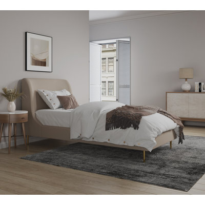Lit plateforme tapissier Heather Mid-Century