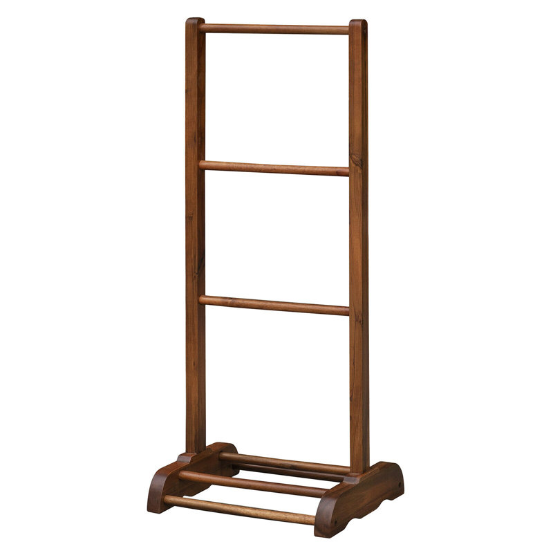 Porte-serviettes sur pied en bois d'acacia, Brun