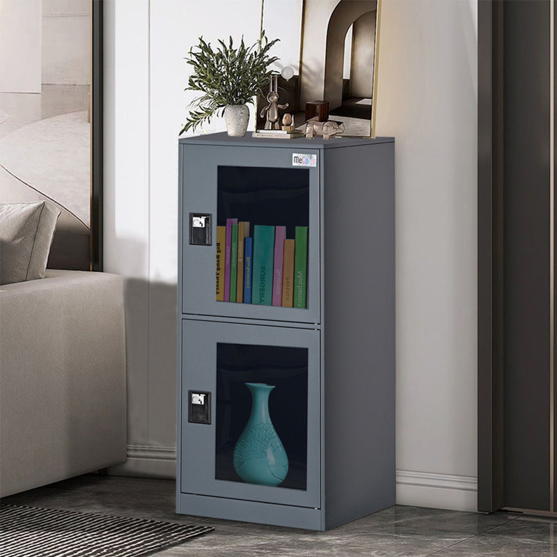 Small Locker Cabinet With Lock Latch, 2 Door Sideboard Lockers
