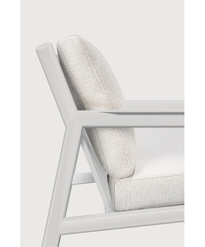 Jack Outdoor Teak Lounge Chair, White/Off White