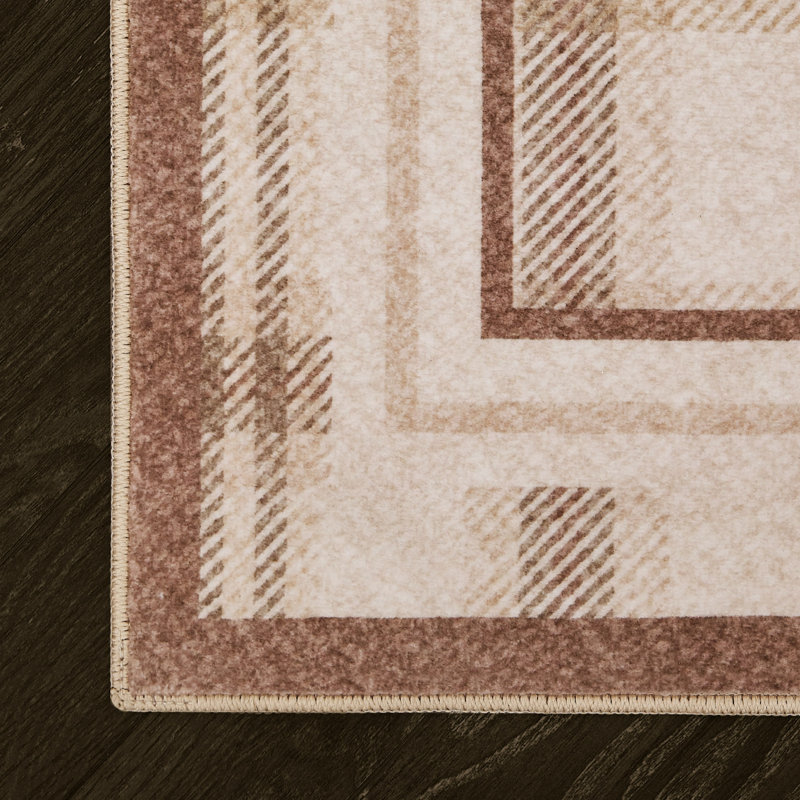 Eddie Bauer Printed Washable Rugs, Beige, Rectangle 8' x 10'