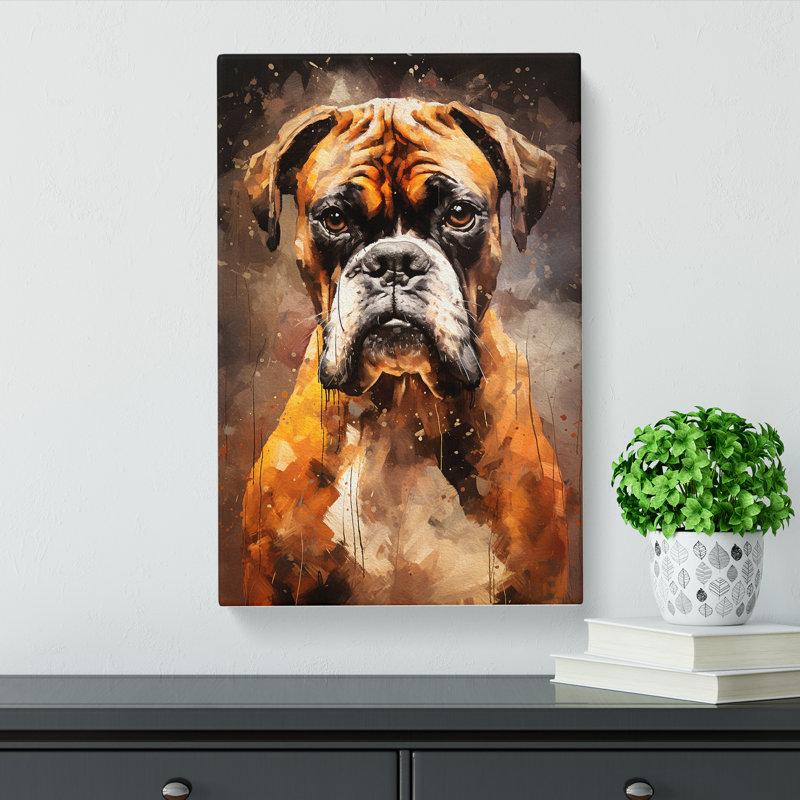 Boxer Dog Conceptual - Wrapped Canvas, 76cm H x 50cm W x 3cm D
