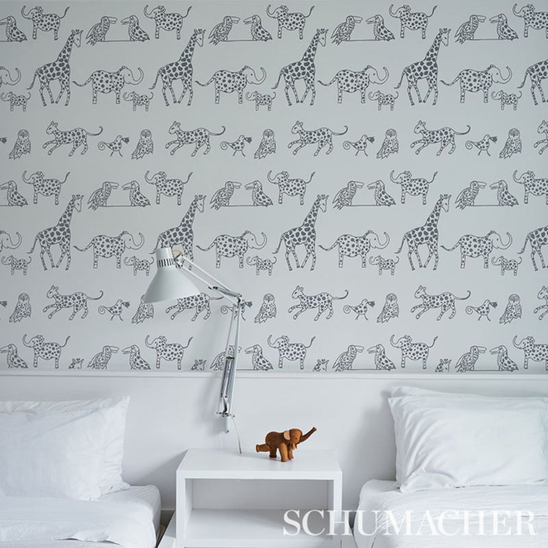 Papier peint Jubilé Jungle, Gris anthracite