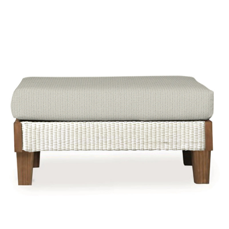 Catalina Outdoor Ottoman, Consider Indigo, Antique White