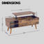 Rustic Wooden Coffee Table with Storage Drawer and Compartment Living Room Furniture