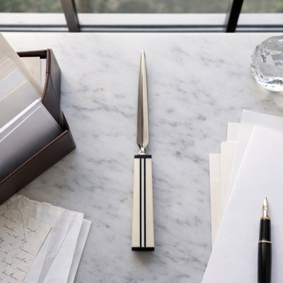 Resin And Stainless Stell Letter Opener For Home Office Decor - Decorative Object For Desk Accessory Or Living Room Decoration