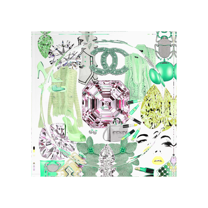 Bougie Women Nuevo Mint Acrylic Candy Catchall Dish, 6"W x 6"D x 2"H
