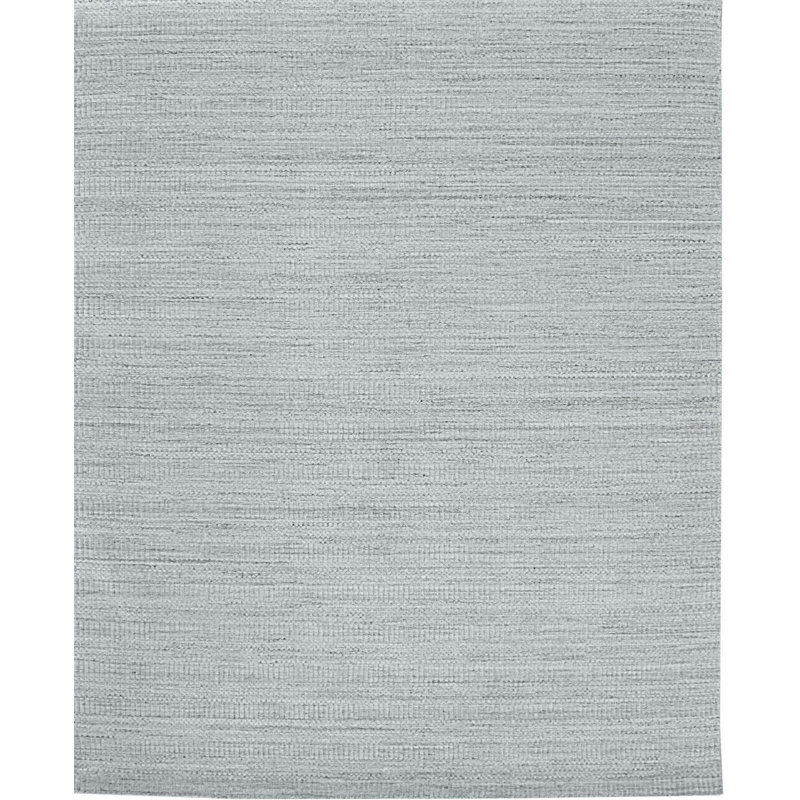 Ivory Handloomed Wool Subtle Textured Weave Geometric Modern Contemporary Carpet Rug, 8' x 10'