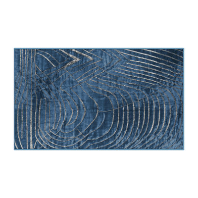 Machine Washable Blue Area Rug