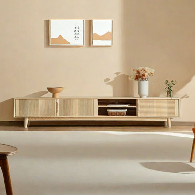 Meuble télé minimaliste moderne en frêne massif