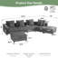 Canapé modulaire surdimensionné en nuage de 147 po de 147 po, canapé modulaire en chenille 4 places avec 2 repose-pieds mobiles, housses résistantes aux taches et amovibles, structure en bois massif, ressorts ensachés pour le salon-1515546716