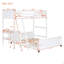 Lit simple superposé au dessus d'un lit double avec bureau, blanc