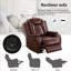 Fauteuil inclinable électrique en cuir respirant de 37 po de largeur avec accoudoirs de rangement et lumières DEL bleues-1885213754